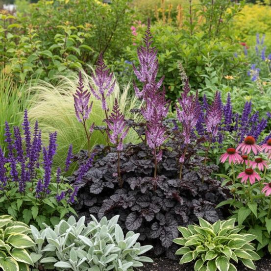 Astilbe dark side of the moon® lot de 9 godets