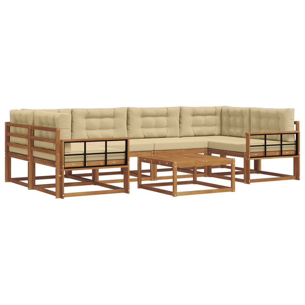 Ensemble de canapés d'extérieur 7 pcs naturel et beige