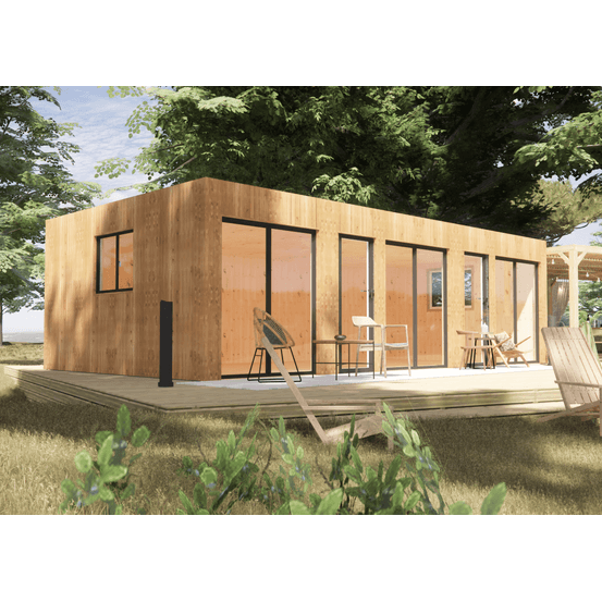 Studio de jardin 4 saisons en bois 8,8 x 5,7 x 2,7 m / isolation re2020
