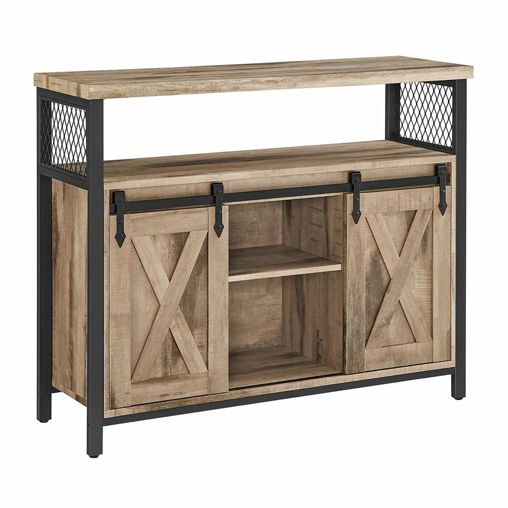 Buffet de salle à manger placard de cuisine 33 x 100 x 80 cm meuble de rangement armoire portes de grange coulissantes étagèr