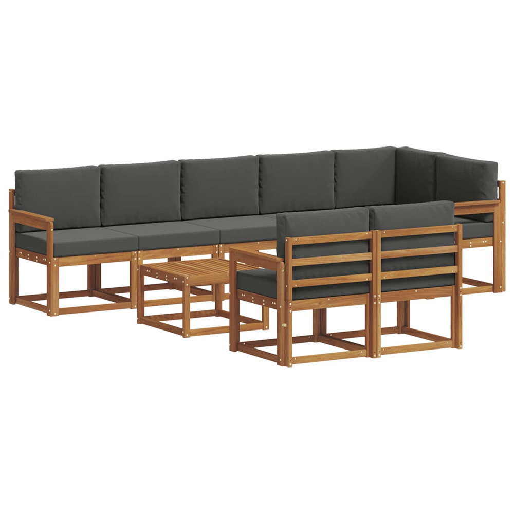 Ensemble de canapés d'extérieur 9 pcs naturel et anthracite