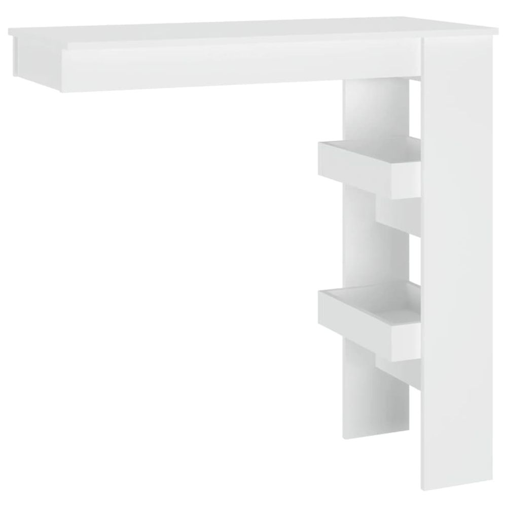 Table de bar murale blanc 102x45x103,5 cm bois d'ingénierie