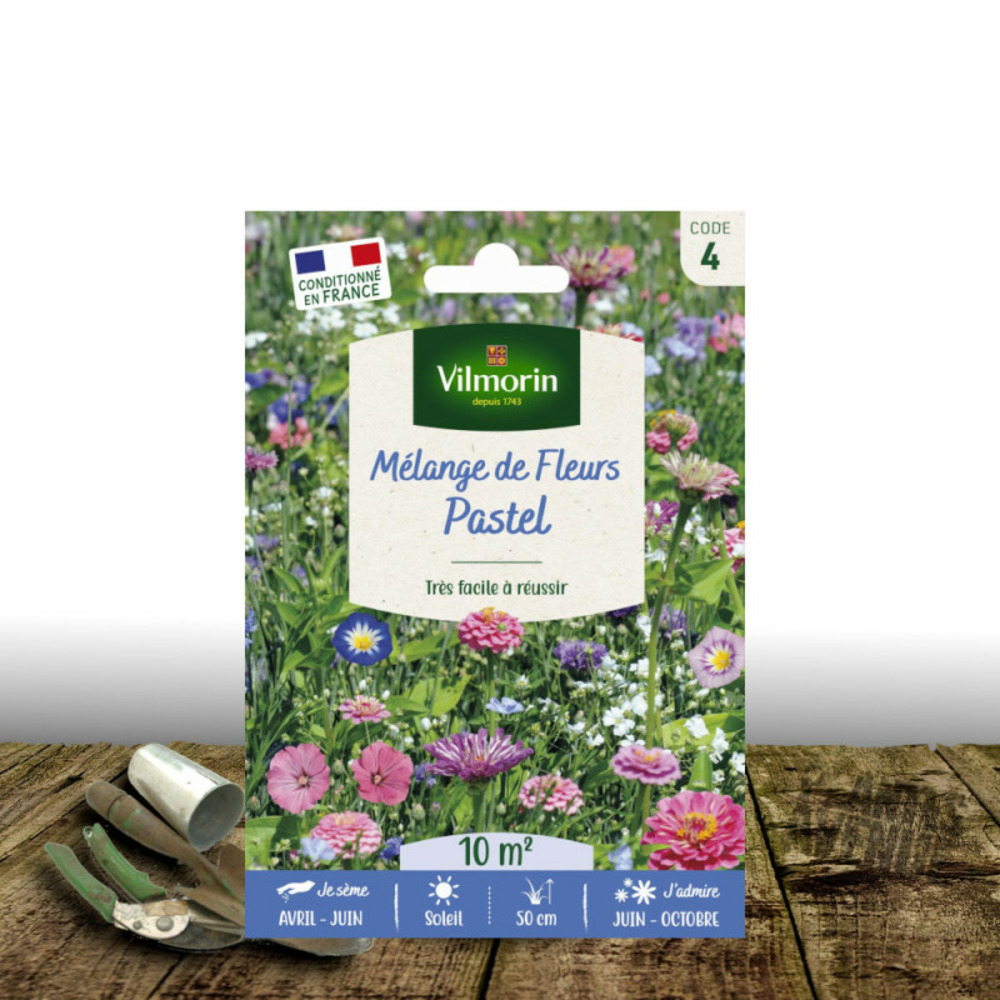 Graines en mélange de fleurs - fleurs pastel sachet - 10 m²