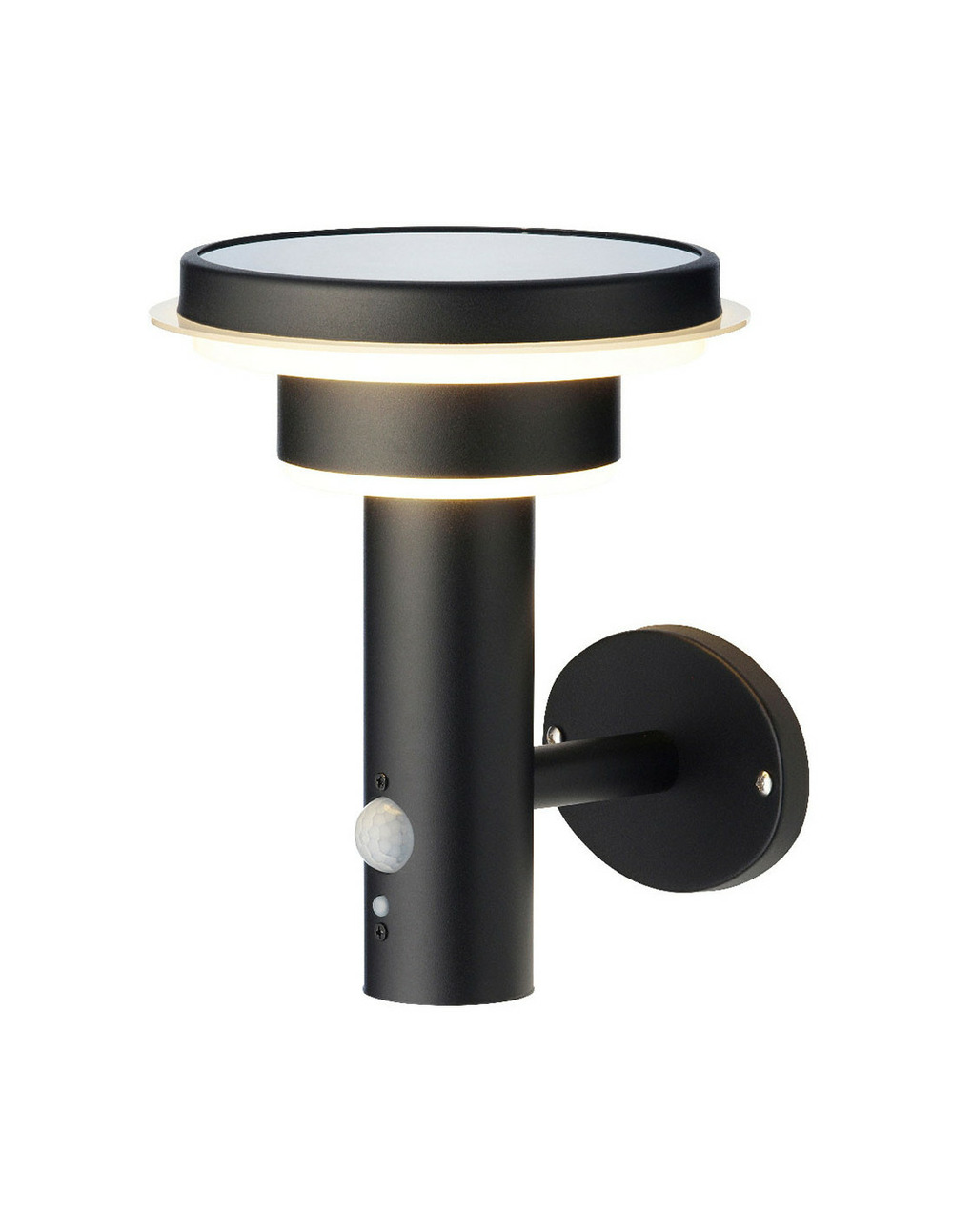 Aplique solaire metallique 17,8x18,3x22cm 4 leds lumière chaude lumineo