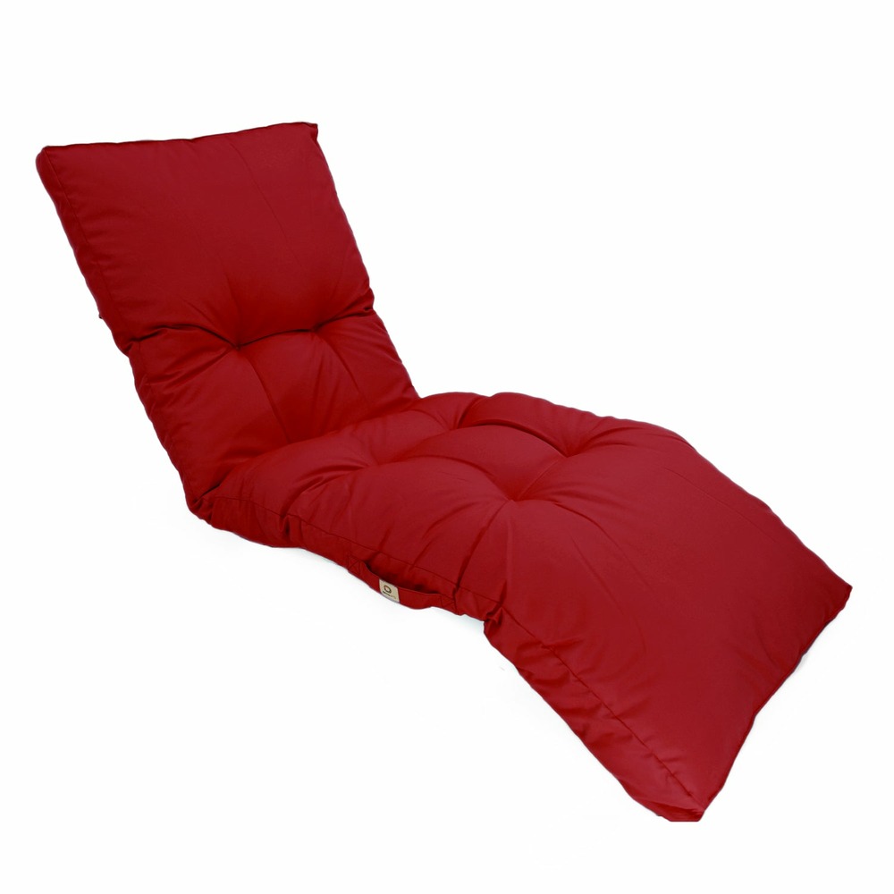 Coussin bain de soleil 185 x55cm rouge piment