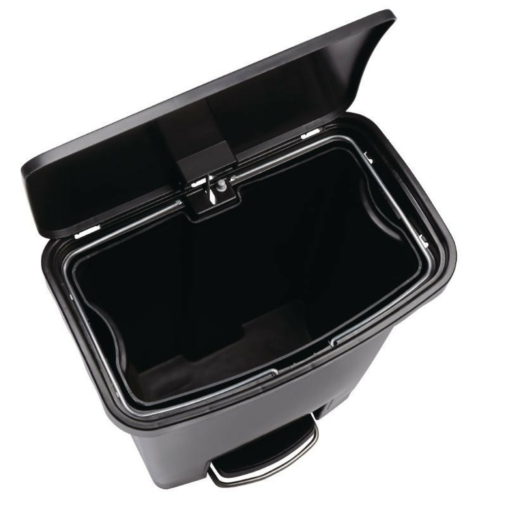 Poubelle à pédale frontale noire 50l slim - rubbermaid