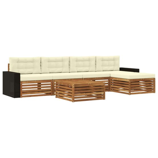 Ensemble de canapés d'extérieur 6 pc naturel et crème polyester
