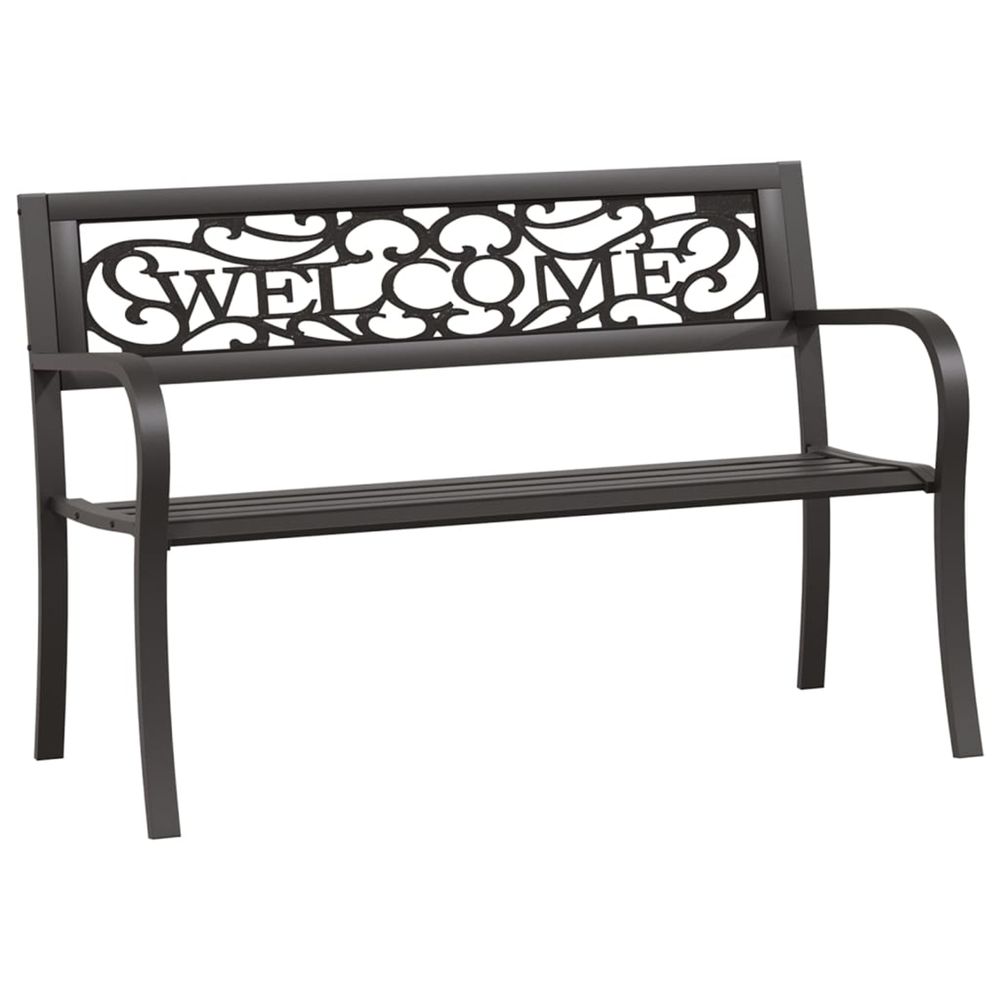Banc de jardin 125 cm acier noir