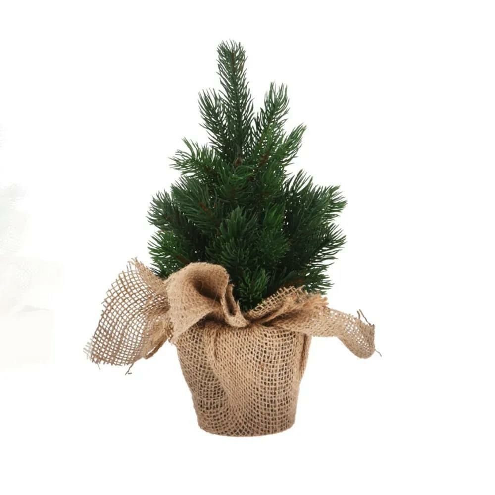 Sapin de noël artificiel pot jute 19x19x30cm 315g 41 pointes