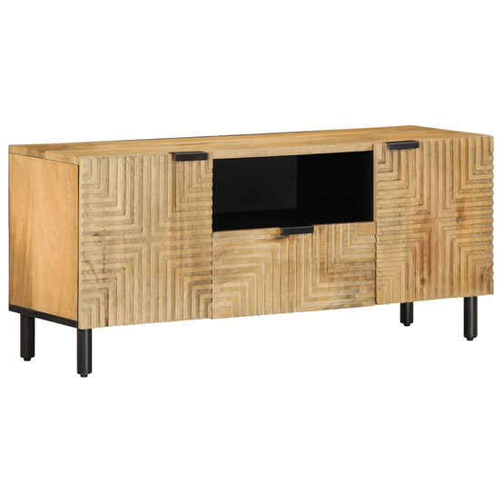 Meuble tv marron 105x33x46 cm bois massif de manguier