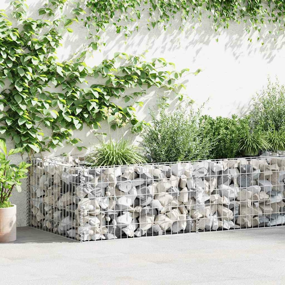 Jardinière à gabion acier galvanisé 180 x 90 x 50 cm