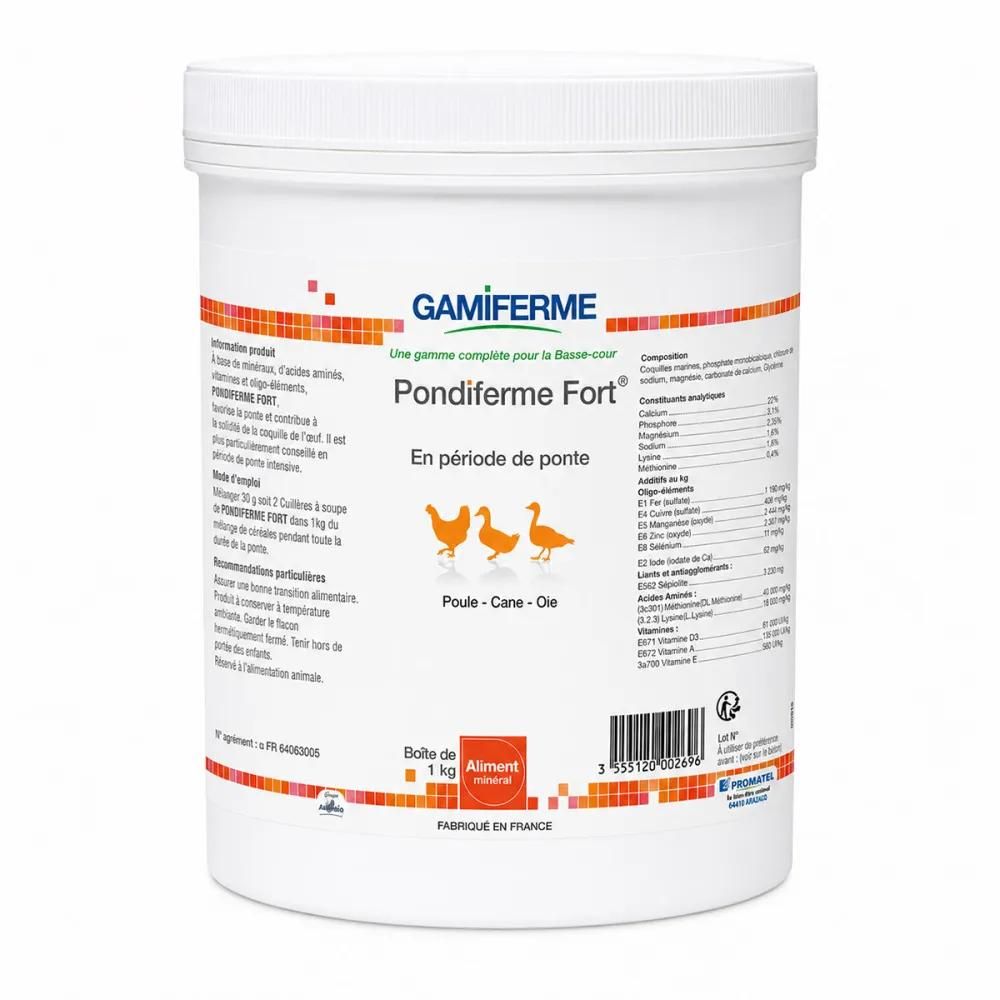 Pondiferme fort, aliment minéral poules pondeuses 1kg - gamiferme