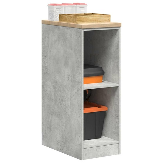 Armoire de rangement de garage gris béton 30x51x85 cm bois pin