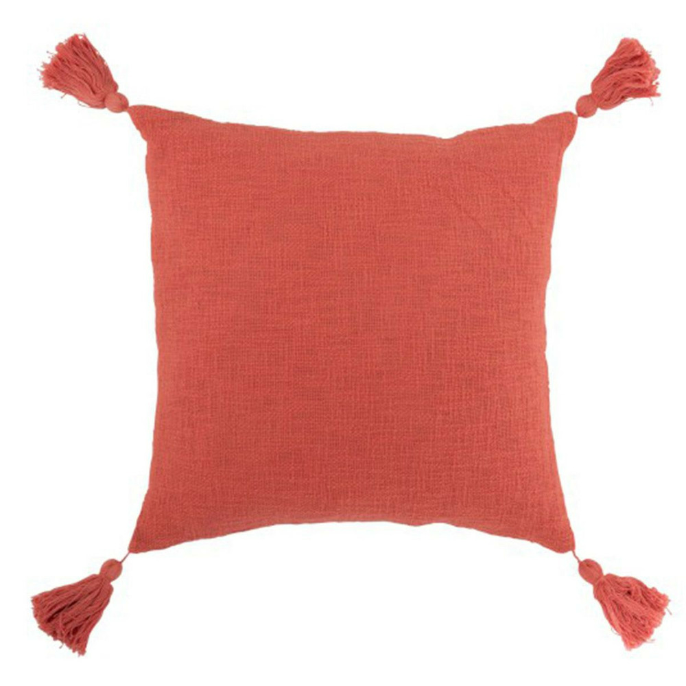 Coussin déco à pompons 
