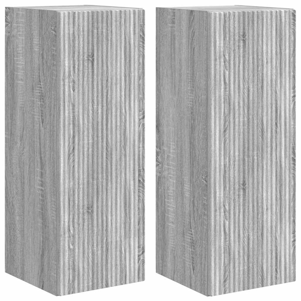 Meuble tv mural 2 pc gris sonoma bois d'ingénierie