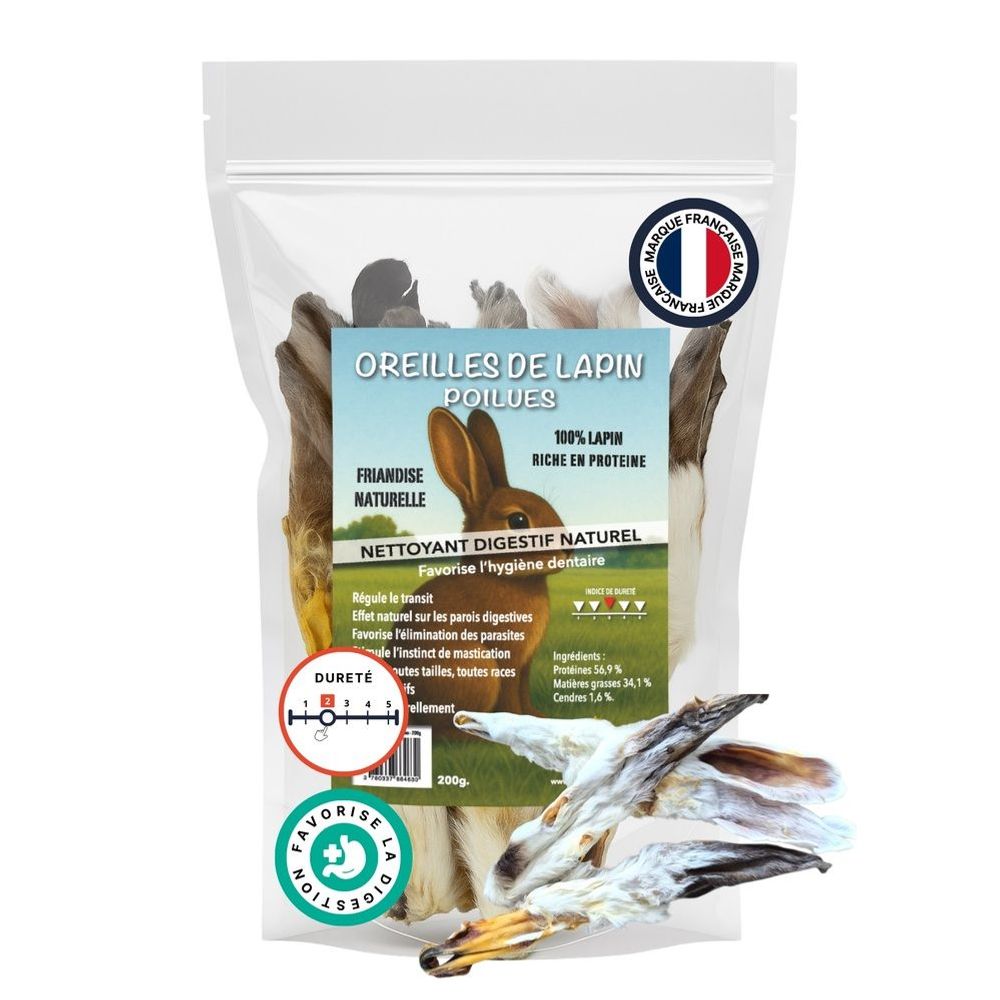 France croquettes friandise pour chien oreilles de lapin poilues - 600 g