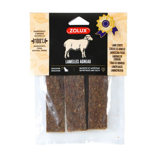Friandises 4 lamelles d' agneau 100 g pour chien