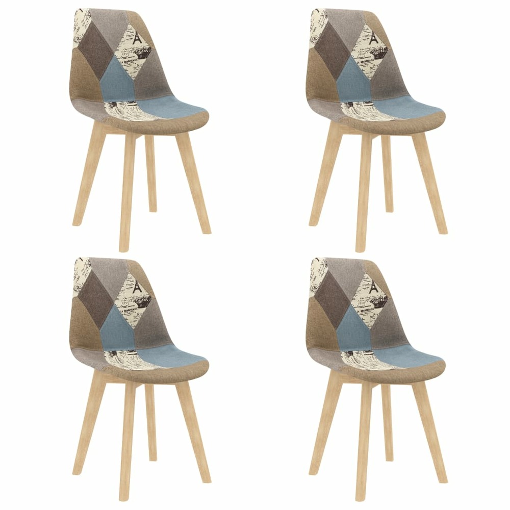 Chaises de salle à manger 4 pcs design de patchwork gris tissu