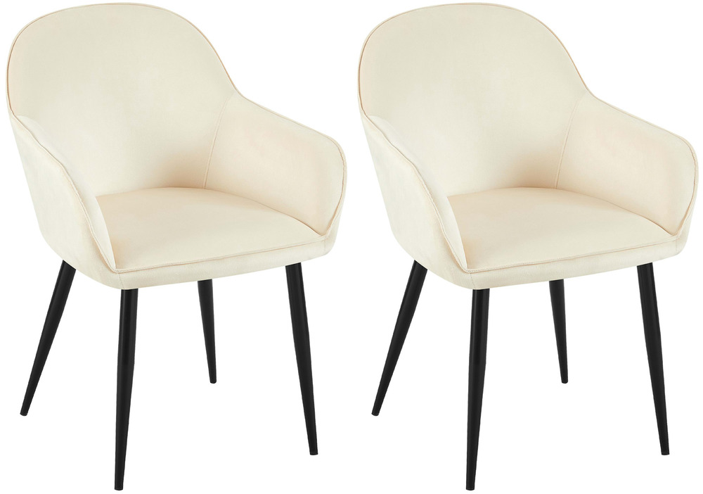 Lot de 2 chaises de salle à manger boise velours