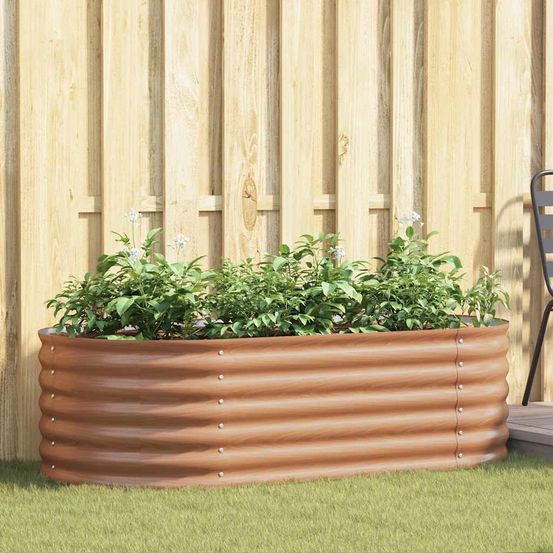 Jardinière potager surélevé en acier pour jardin marron 160x80x44 cm