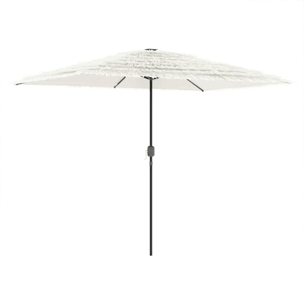 Parasol de jardin avec mât en acier blanc 300x200x250 cm