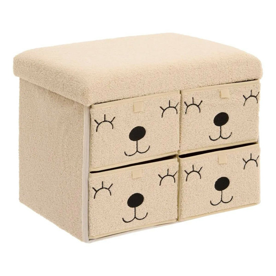 Pouf enfant avec 4 tiroirs