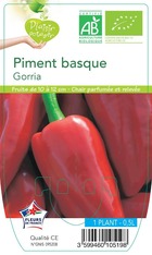Piment basque gorria f1  -plant ab  en  pot 0.5 l- plante du jardin