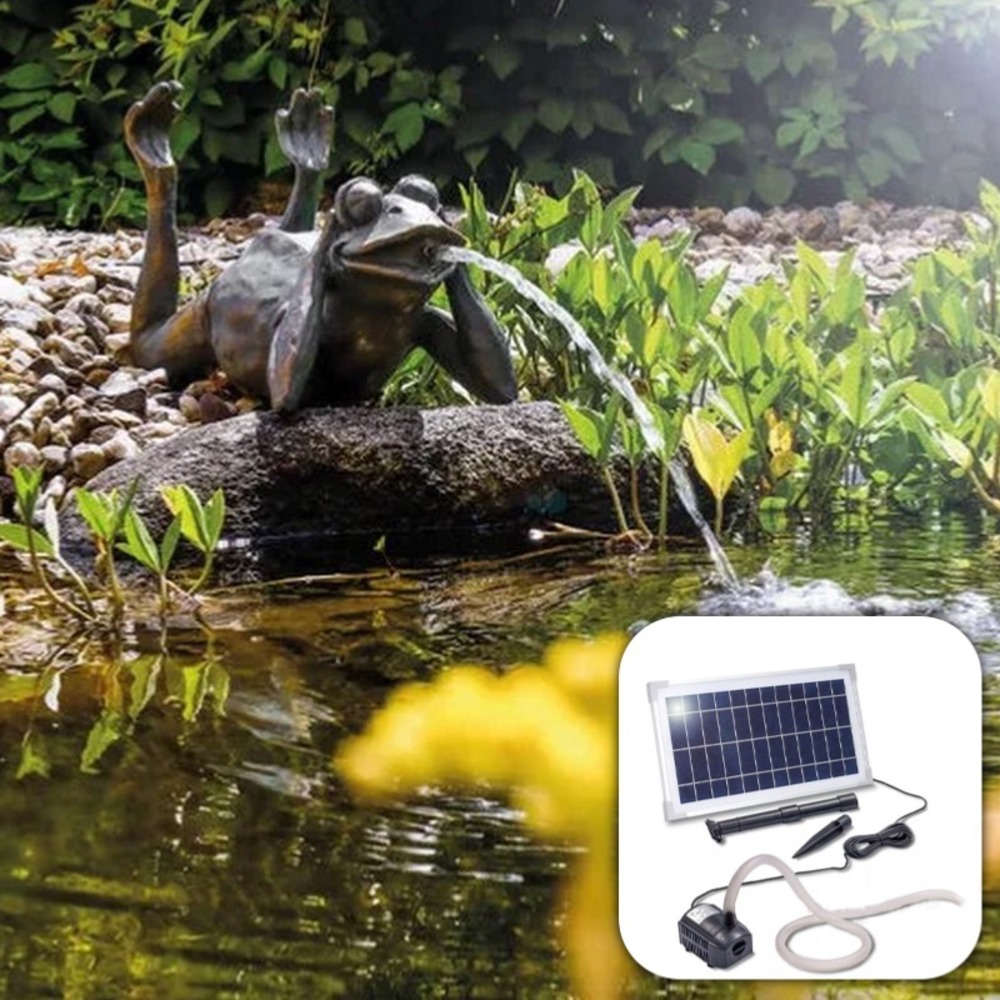 Fontaine solaire grenouille paresseuse 600 l/h maxi