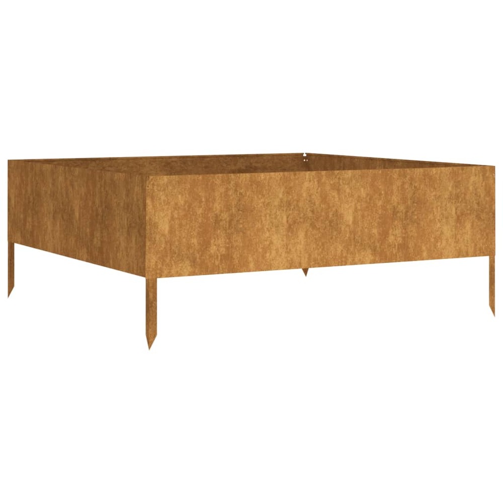 Jardinière bac lit surélevé plantes fleurs terrasse jardin de jardin 100 x 100 x 41 cm acier corten marron