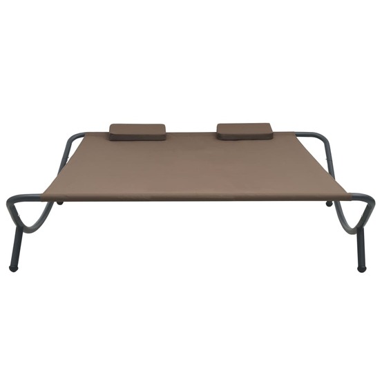 Chaise longue d'extérieur tissu marron