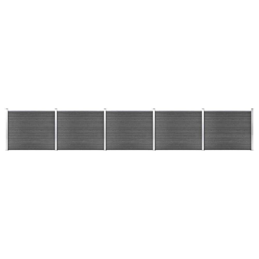 vidaXL Ensemble de panneau de clôture WPC 1391x186 cm Noir