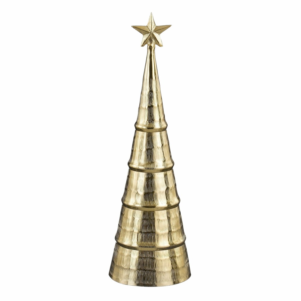 Mica decorations décoration de sapin de noël - h43 x ø13 cm - aluminium - doré