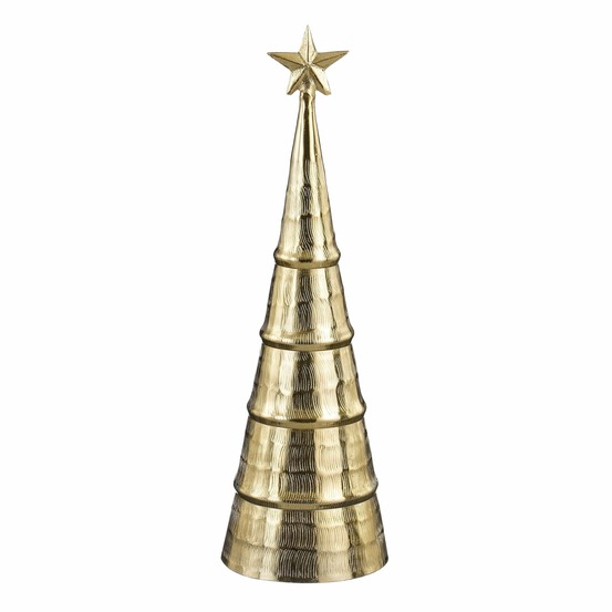 Mica decorations décoration de sapin de noël - h43 x ø13 cm - aluminium - doré