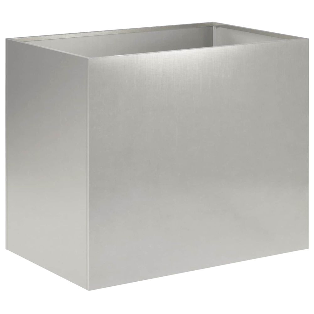 Cache-pot de jardin argenté 60 x 40 x 50 cm acier inoxydable