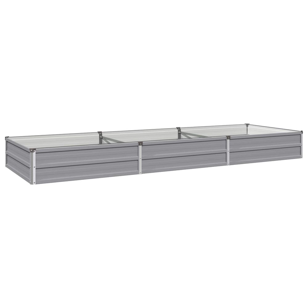 Jardin surélevé gris 240 x 80 x 24 cm acier laminé à froid