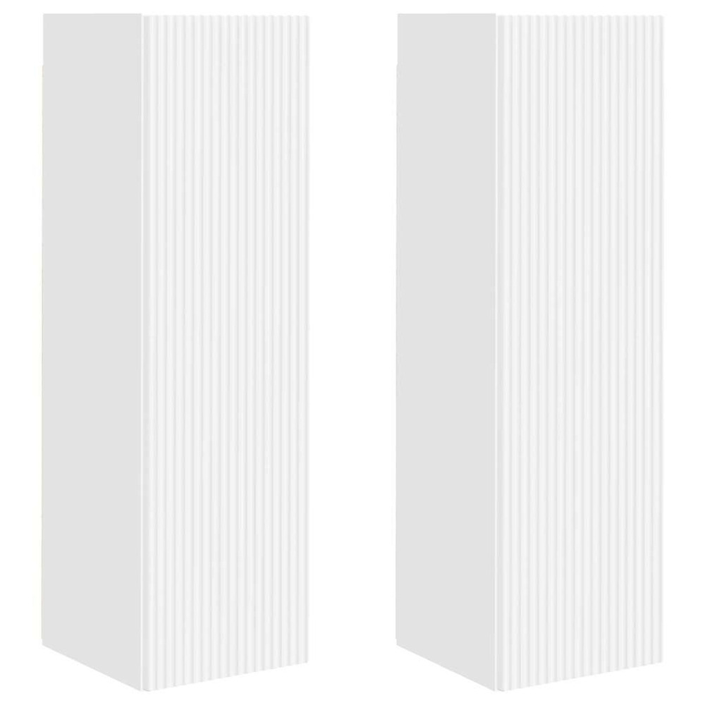 Meuble tv mural 2 pcs blanc 30 x 31 x 100 cm bois d'ingénierie