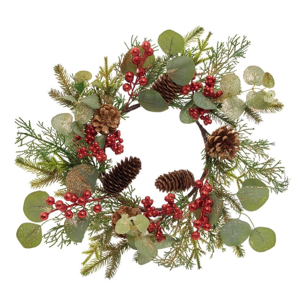 Couronne de noël eucalyptus et baies d. 45 cm