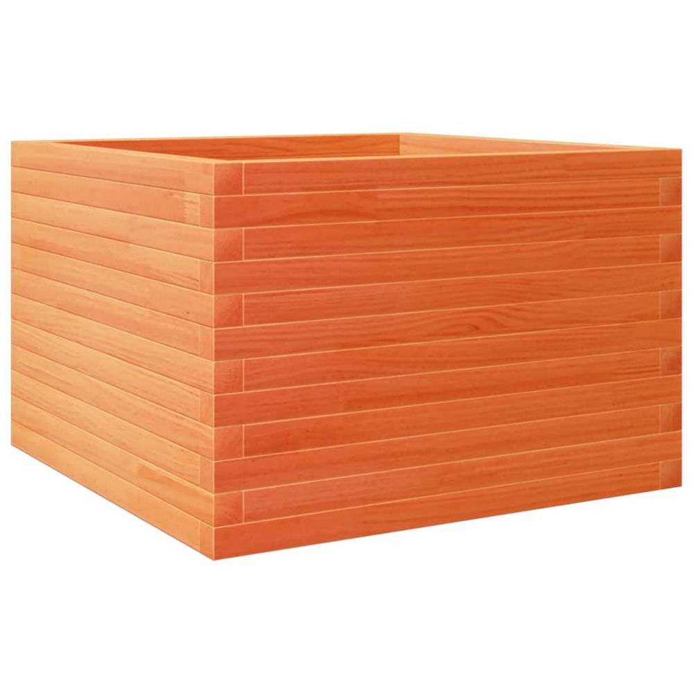 Jardinière d'extérieur cire marron 70x70x45,5 cm bois de pin massif