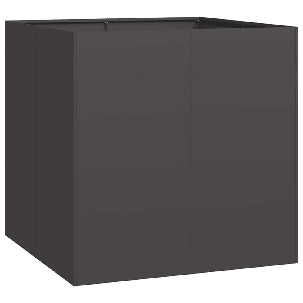 Jardinière d'extérieur noir 80x80x80 cm acier