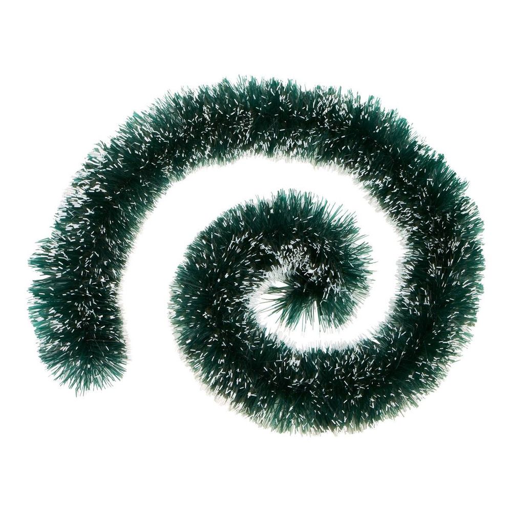Guirlande de noël verte boa blanc 2 m