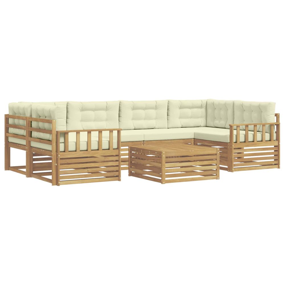 Ensemble de canapés d'extérieur 7 pc blanc et crème polyester