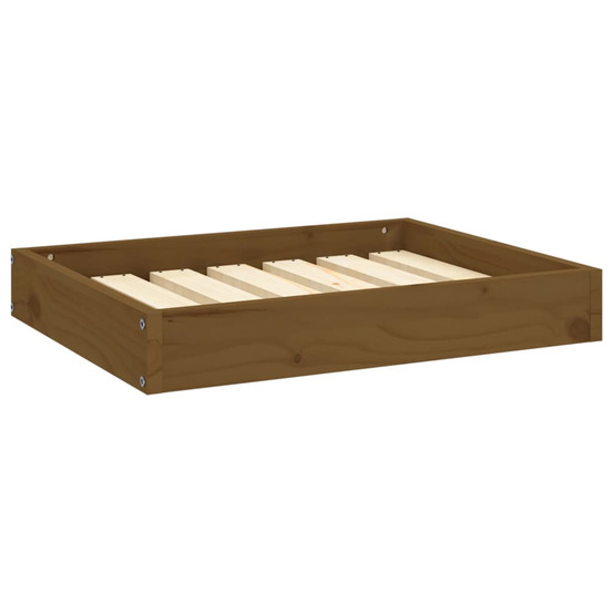 Lit pour chien marron miel 61,5x49x9 cm bois de pin solide