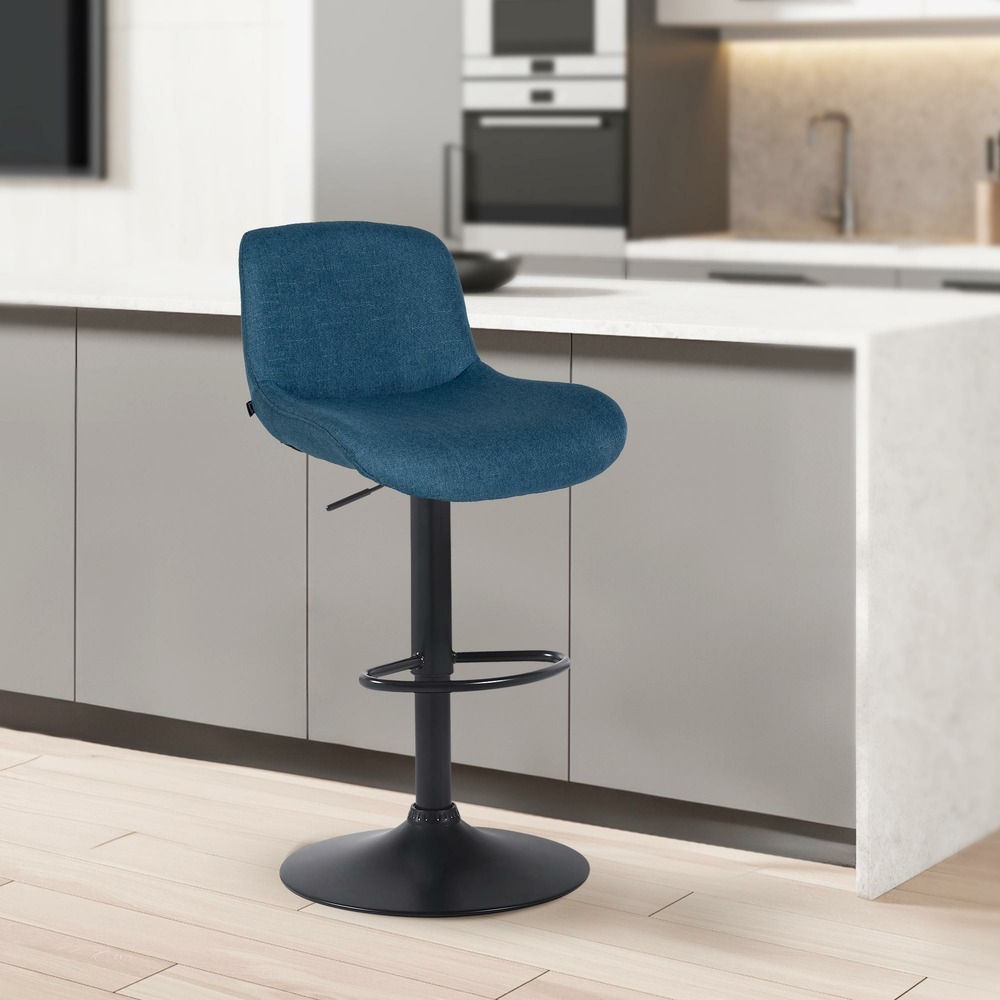 Tabouret de bar solon tissu noir