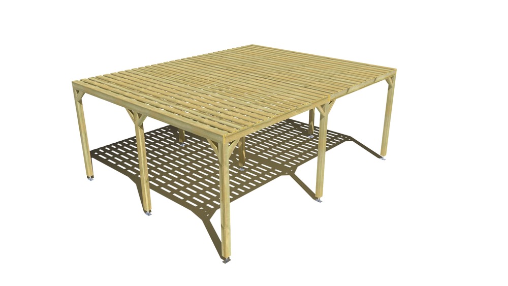 Pergola bois • 6m x 5m • indépendante • sens largeur • platelage bois • livraison comprise