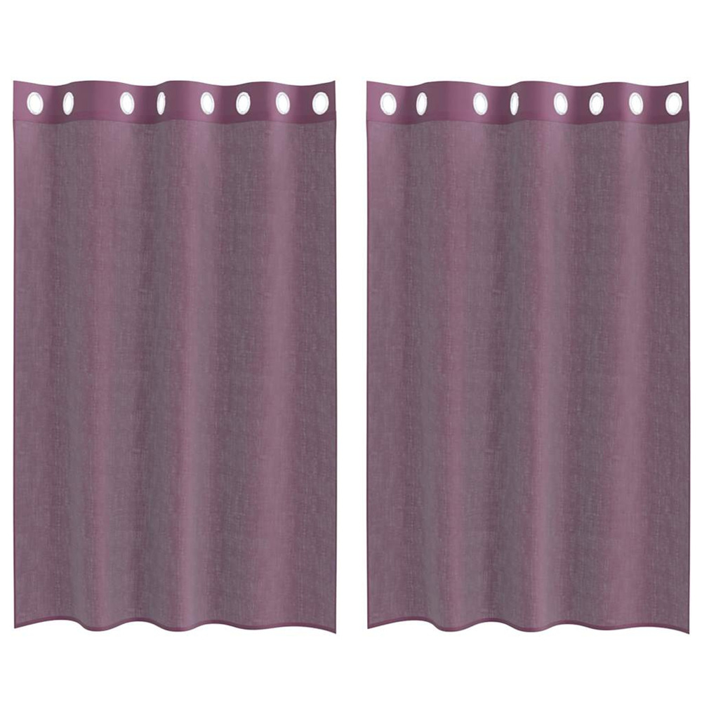 Rideaux en voile avec œillets 2 pcs violet 140x175 cm