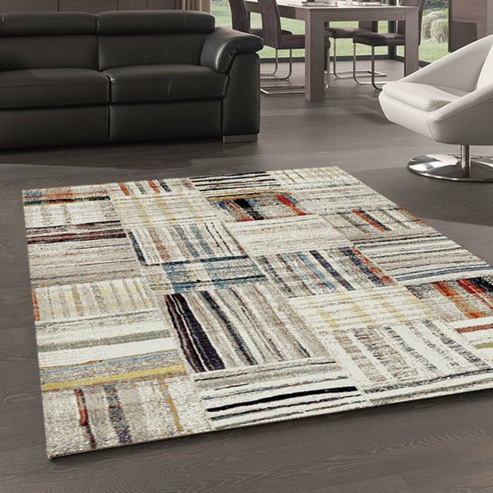 Tapis berbère carré 160x160 tissé motifs tribaux lyn8 maro beige