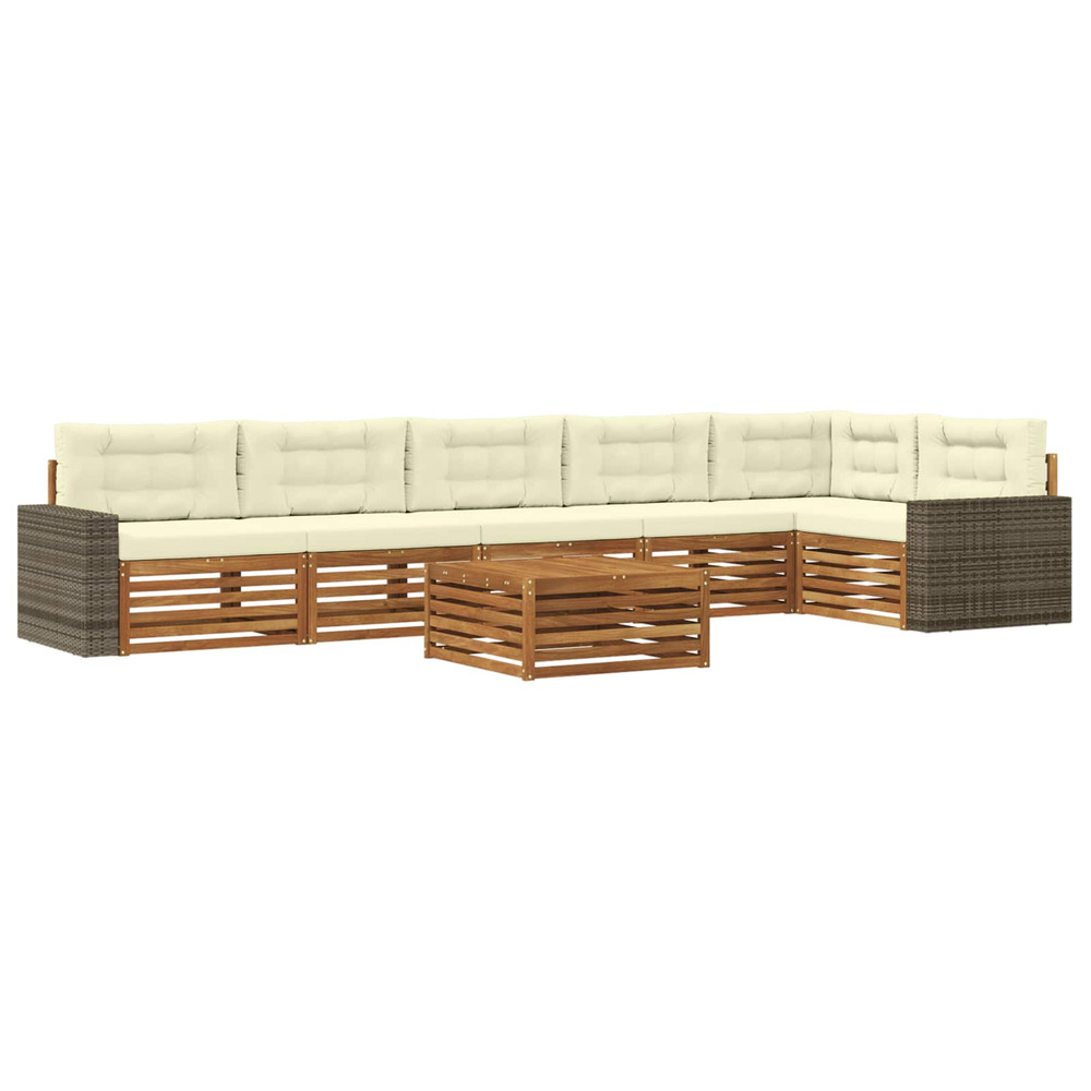 Ensemble de canapés d'extérieur 7 pcs naturel et crème