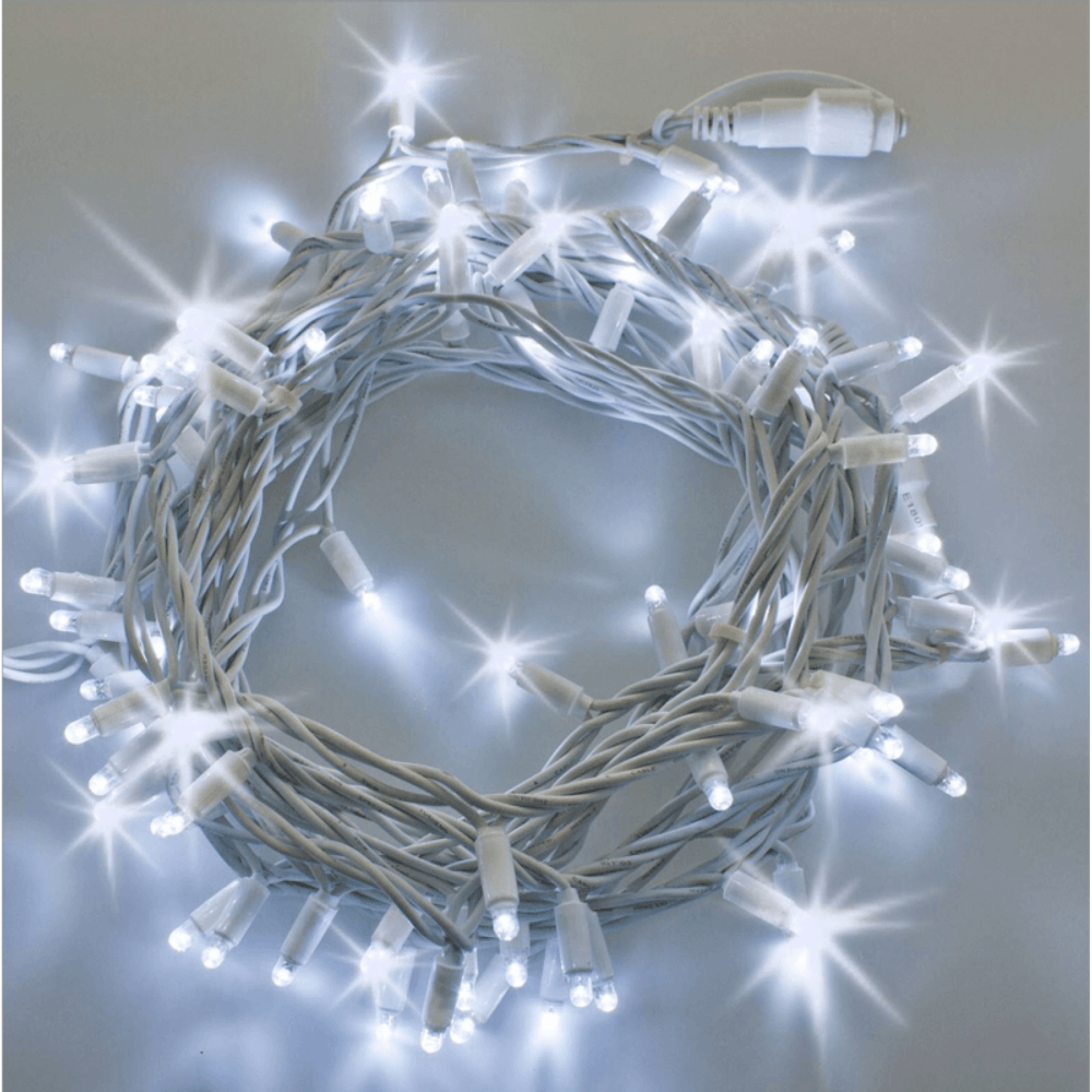 Guirlande lumineuse flash extérieur ip67 20m 200 led blanc froid raccordable professionnelle 230v lotti