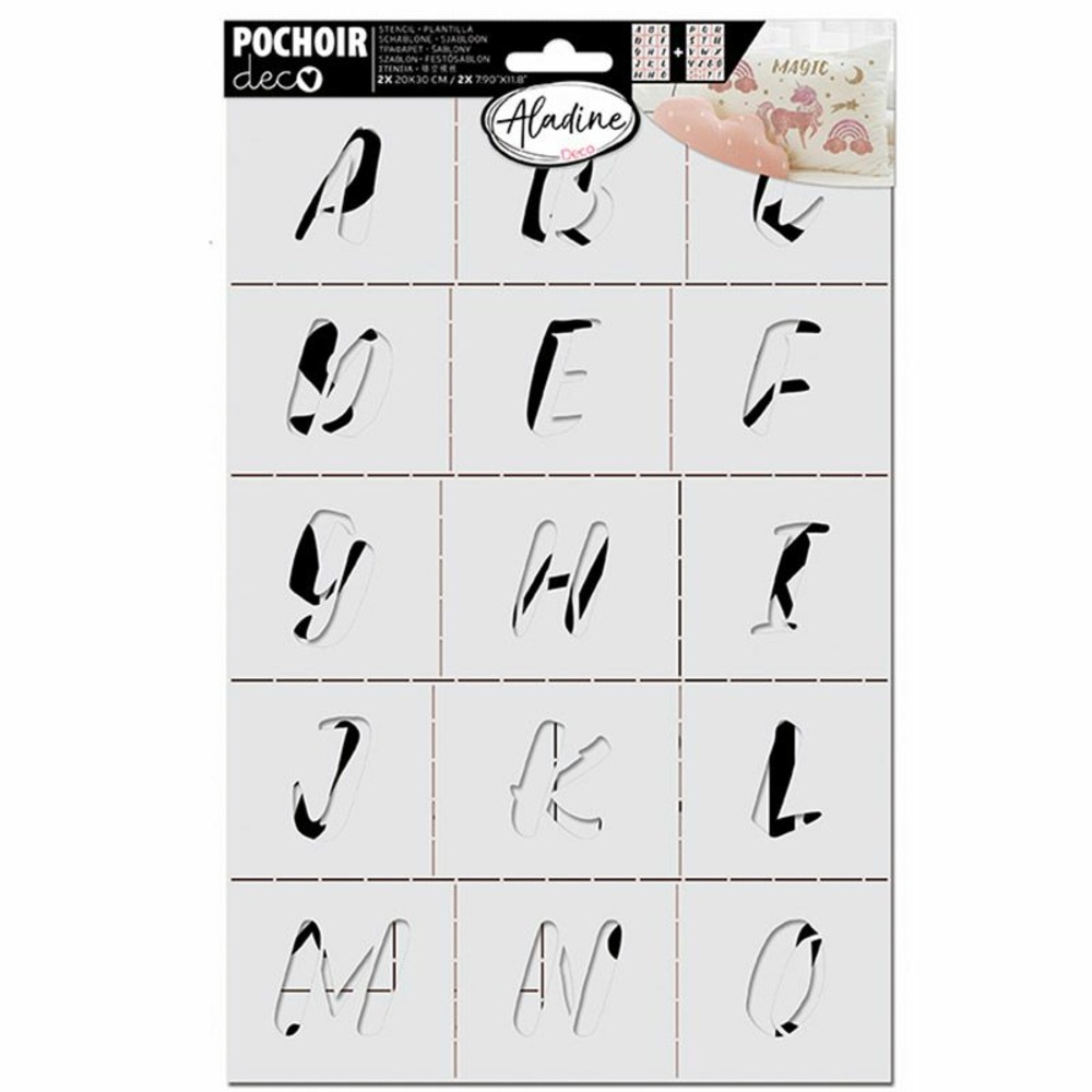 2 pochoirs de décoration - alphabet