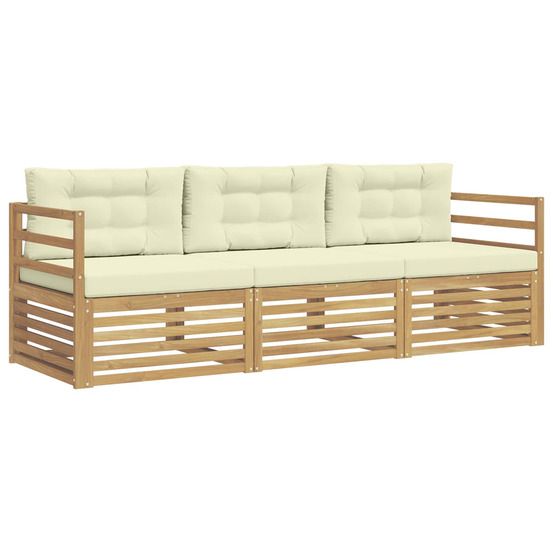 Ensemble de canapés d'extérieur 3 pc blanc et crème polyester